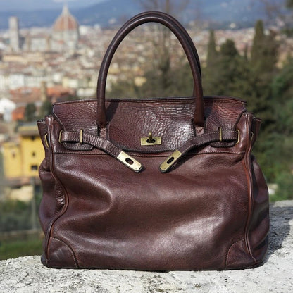 Siena Washed Calfskin Handbag Limited Edition | Patina Chocolate Brown