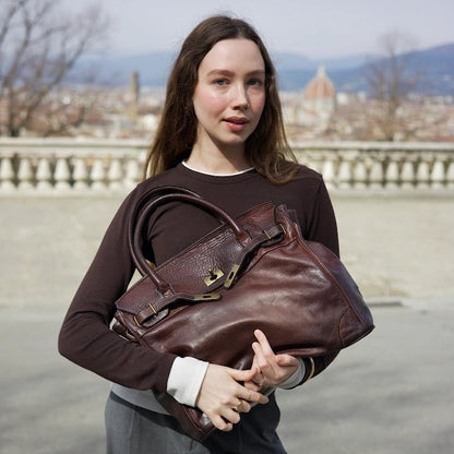 Siena Washed Calfskin Handbag Limited Edition | Patina Chocolate Brown