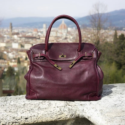 Siena Washed Calfskin Handbag | Plum