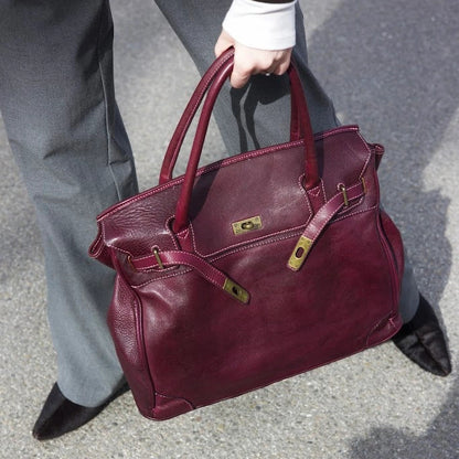 Siena Washed Calfskin Handbag | Plum